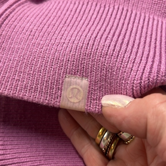 Lululemon Collared Merino Wool Blend Long Sleeve Sweater in Pink XL - Picture 13 of 14